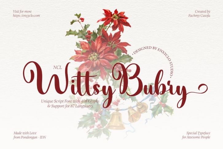 NCL Wittsy Bubry - Unique Fun Wedding Script Font Font Download