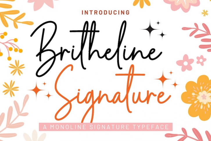 Britheline Signature - A Monoline Signature Font Font Download