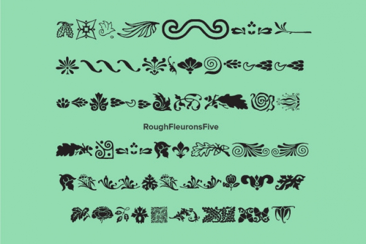 Rough Fleurons Five Font Download