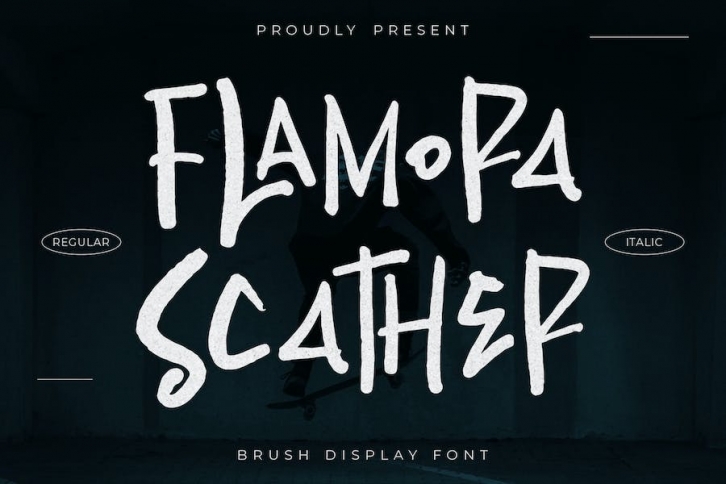 Flamora Scather Brush Display Font Font Download