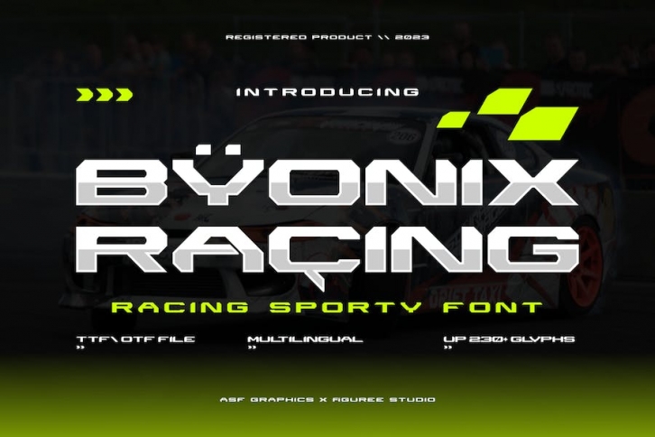 Byonix Racing - Sporty Display Font Font Download