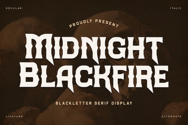 Midnight Blackfire Blackletter Serif Display Font Download