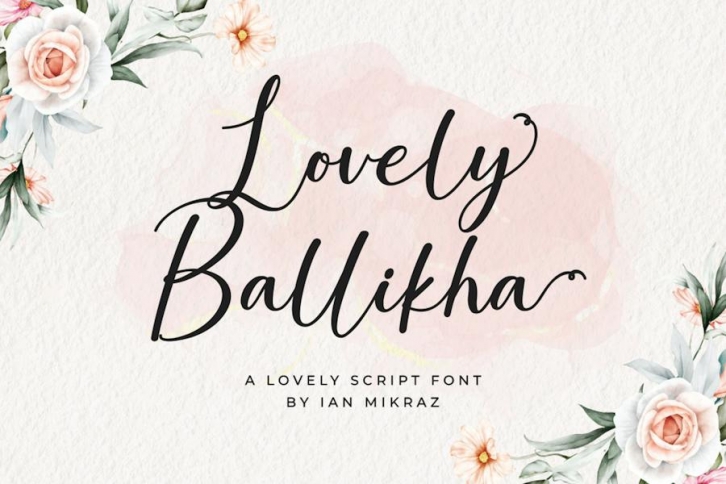 Lovely Ballikha - A Lovely Script Font Font Download