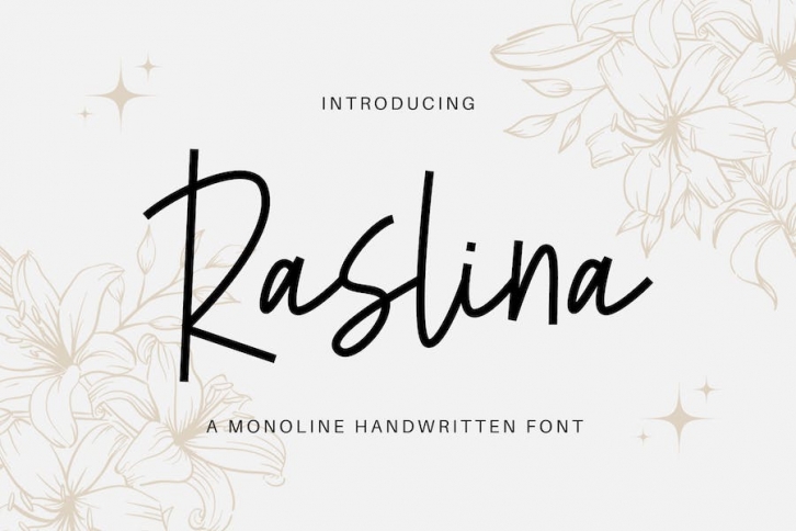 Raslina - A Monoline Handwritten Script Font Font Download