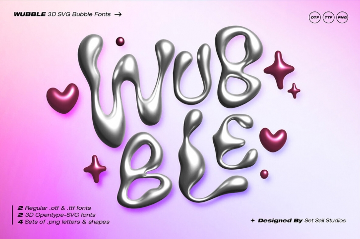 Wubble SVG and Letterset Font Download