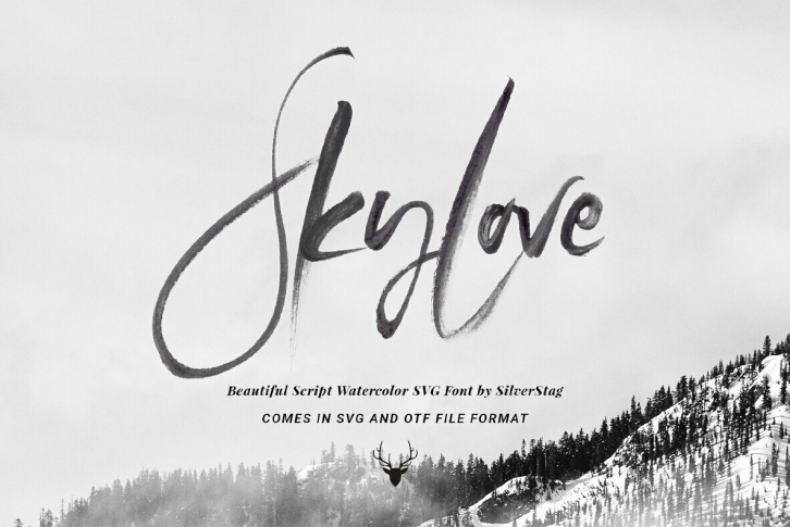 SkyLove - Watercolor SVG Font Download