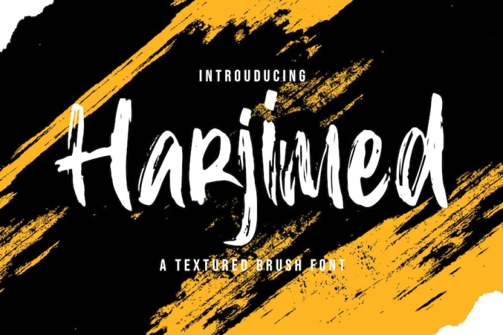 Harjimed - Textured Brush Font Font Download