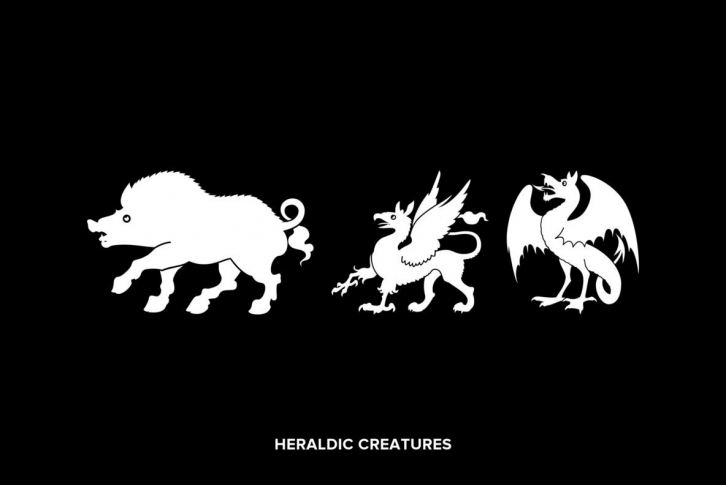 Heraldic Creatures Font Font Download