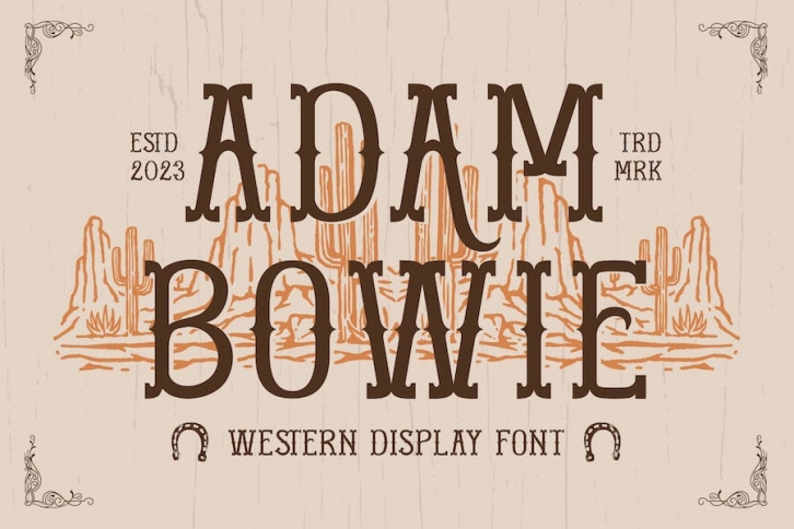 Adam Bowie - Western Display Font Font Download