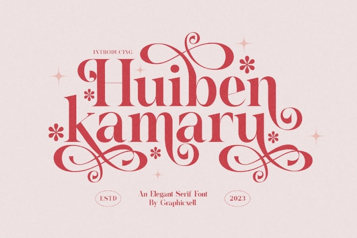 Hubein Kamaru Elegant Ligature Serif Font Typeface Font Download