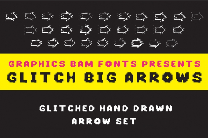 Glitched Big Arrow Font Font Download