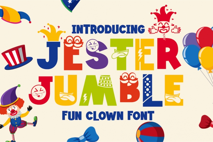 Jester Jumble - Fun Clown Font Font Download