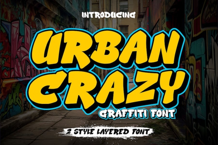 Urban Crazy - 3d Layered Graffiti Font Font Download