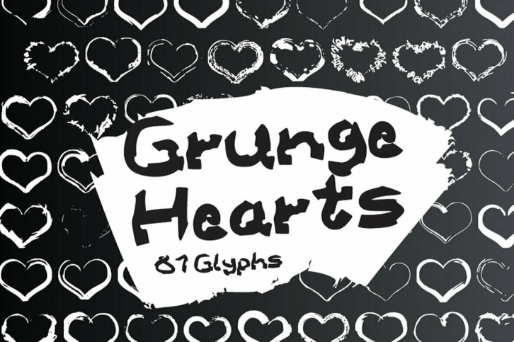 Grunge Hearts Font Font Download