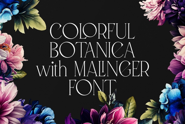 Colorful Botanica with Malinger Font Font Download