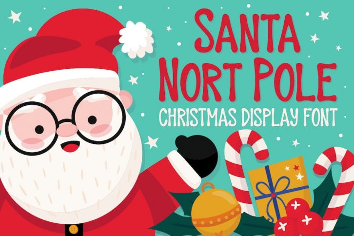 Santa Nort Pole - Christmas Display Font Font Download