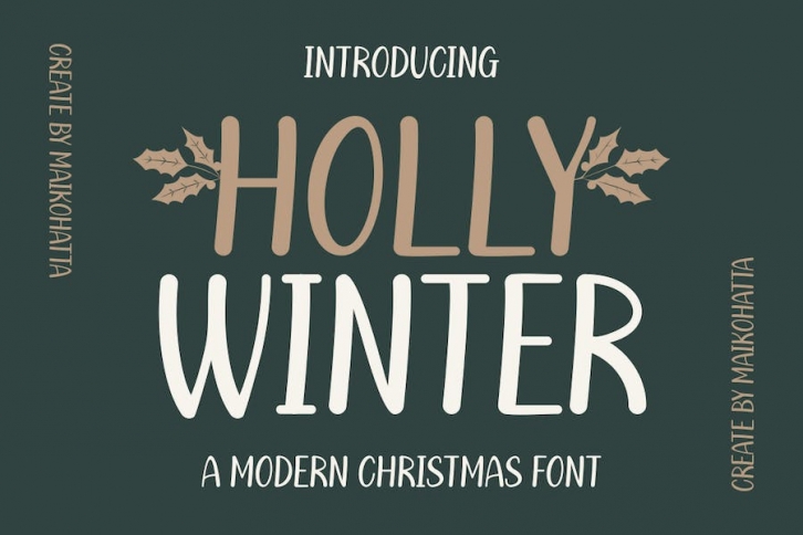 Holly Winter - Modern Christmas Font Font Download