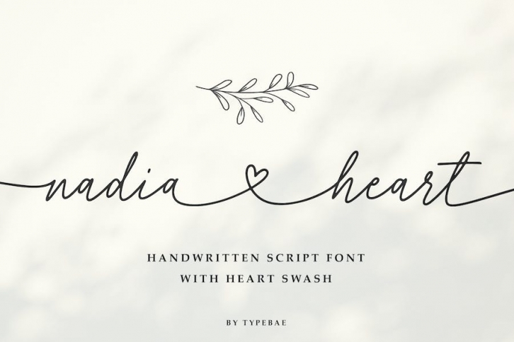 Nadia Heart - Wedding Script Font with Heart Swash Font Download