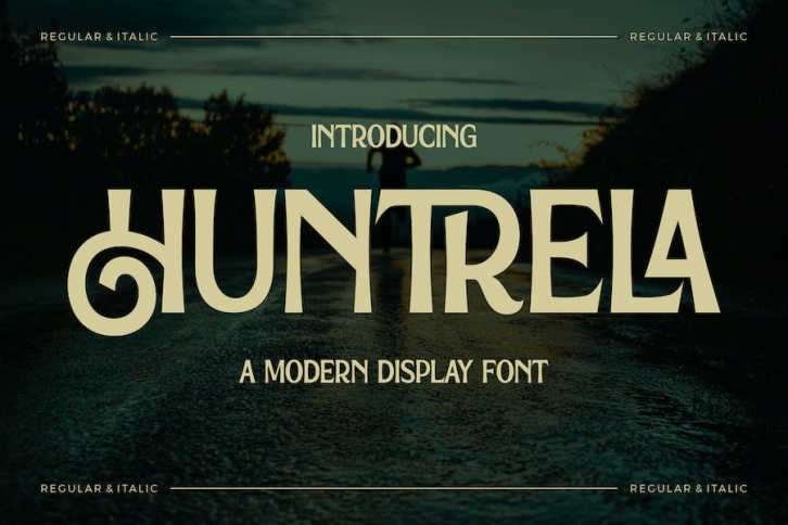 Huntrela A Modern Display Font Font Download