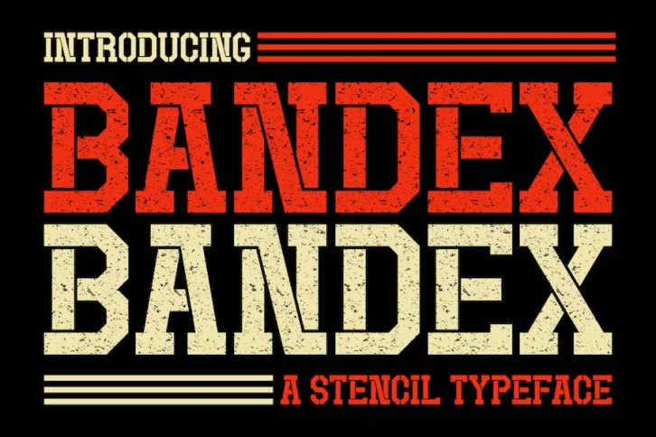 Bandex - Stencil Typeface Font Download