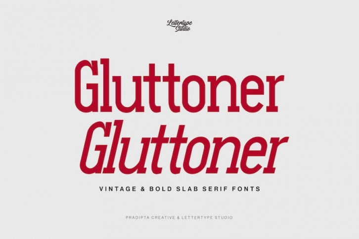 Gluttoner Vintage & Bold Slab Serif Font Font Download
