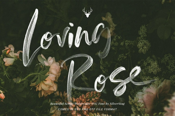 Loving Rose - Watercolor SVG Font Font Download