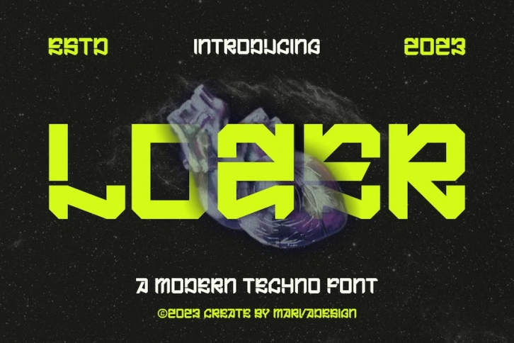 Lozer - A Modern Techno Font Font Download