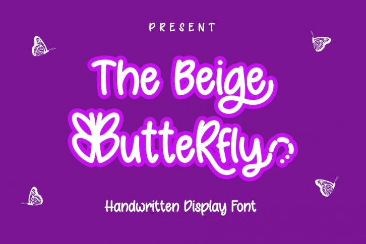 The Beige Butterfly - Handwritten Font Font Download