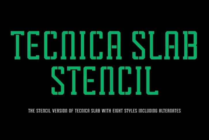 Tecnica Slab Stencil Font Font Download