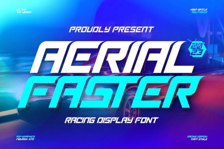 Aerial Faster - Racing Display Font Font Download