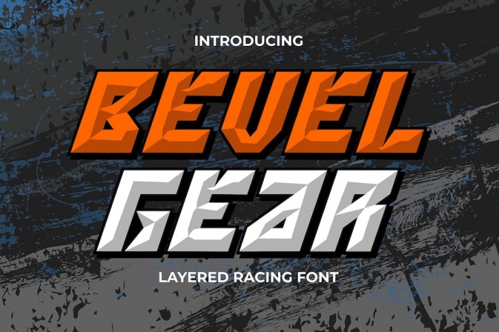 Bevel Gear - Layered Racing Font Font Download