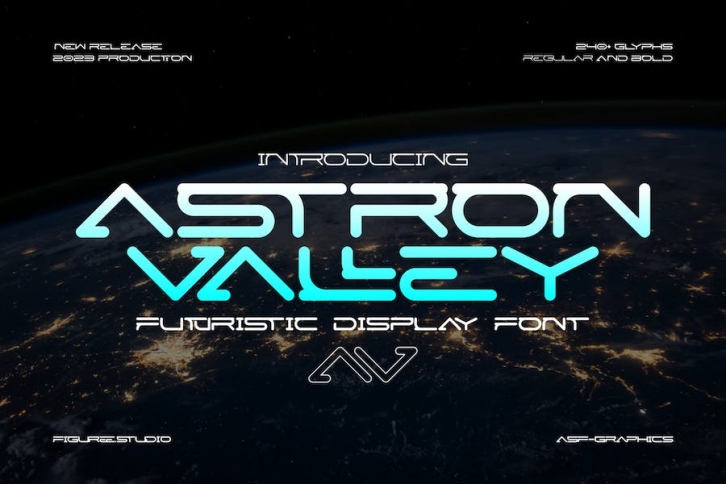 Astron Valley - Futuristic Display Font Font Download