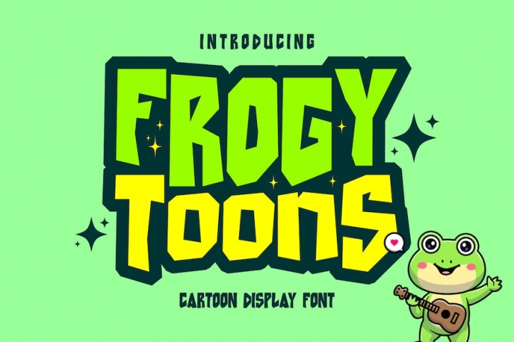 Frogy Toons - Cartoon Display font Font Download