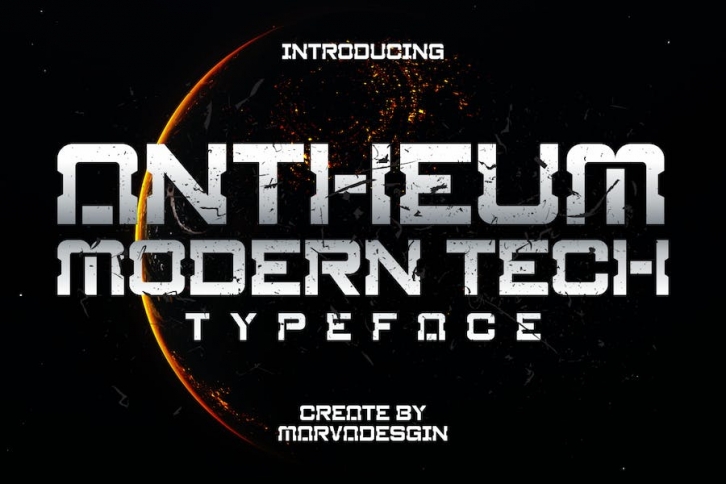 Antheum - A Modern Techno Font Font Download