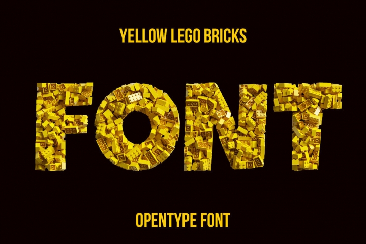 Yellow Lego Bricks SVG Font Font Download