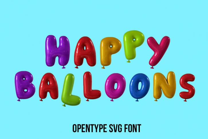 Happy Balloons SVG Font Font Download