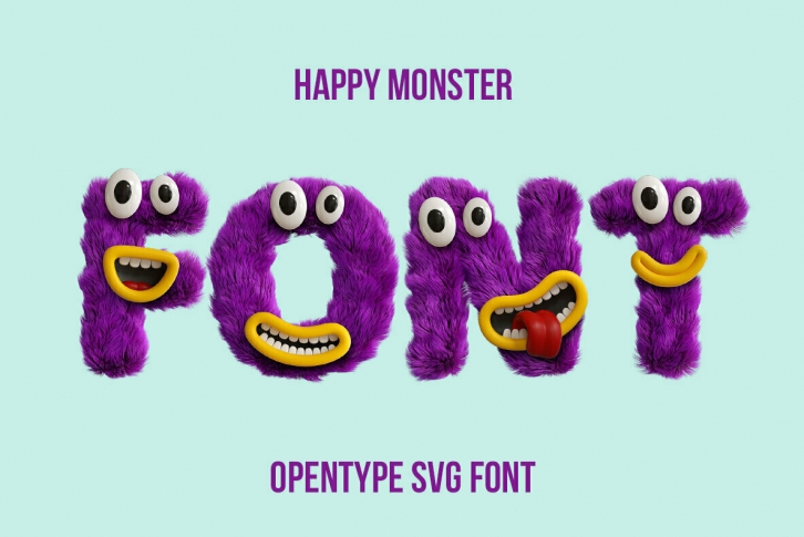 Happy Monster SVG Font Font Download
