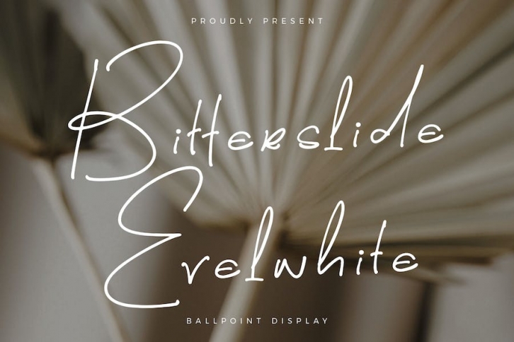 Bitterslide Evelwhite Ballpoint Display Font Font Download