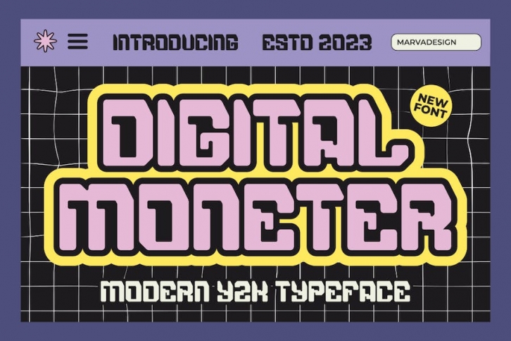 Digital Moneter - A Modern Techno Y2K Font Font Download