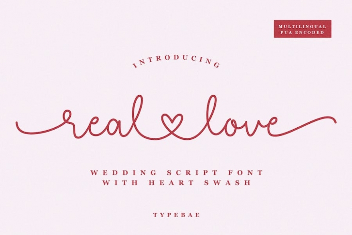 Real Love - Wedding Script Font with Swash Font Download