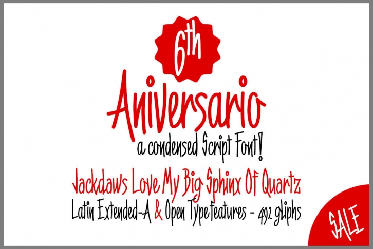 6th Aniversario Font Font Download