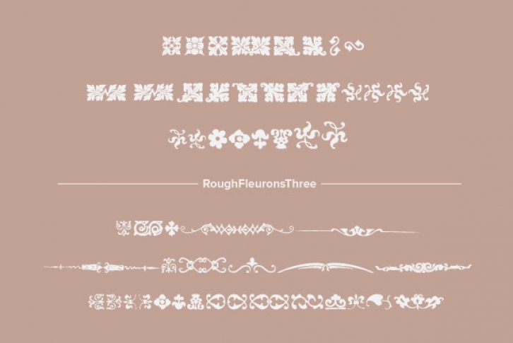 Rough Fleurons Three Font Font Download