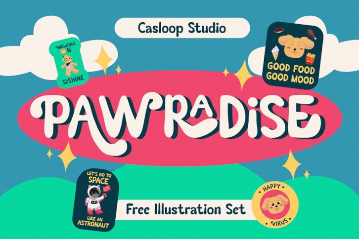 Pawradise Bubbly Display Font Download