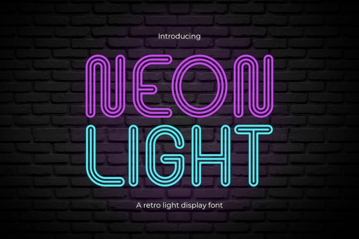 Neon Light - Retro Neon Font Font Download