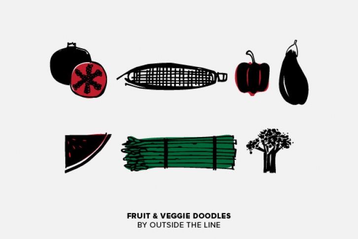 Fruit  Veggie Doodles Font Font Download