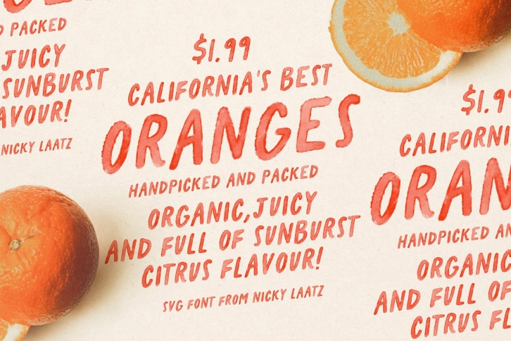 California Oranges SVG Font Font Download