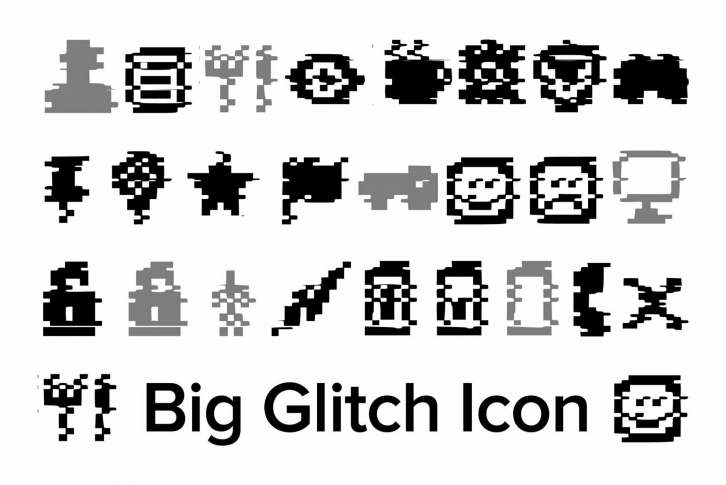 Big Glitch Icon Font Font Download