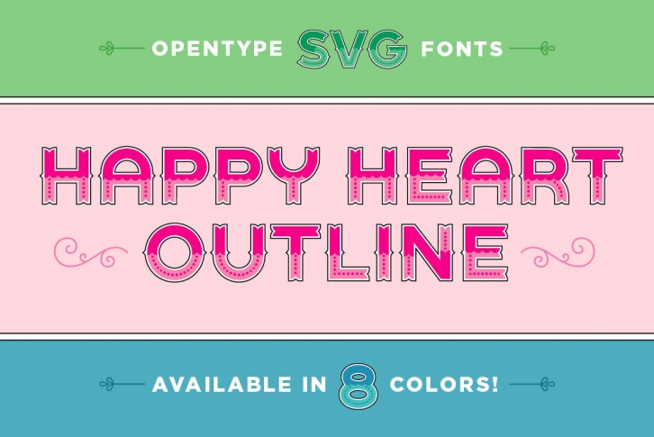 Happy Heart Outline SVG Font Font Download