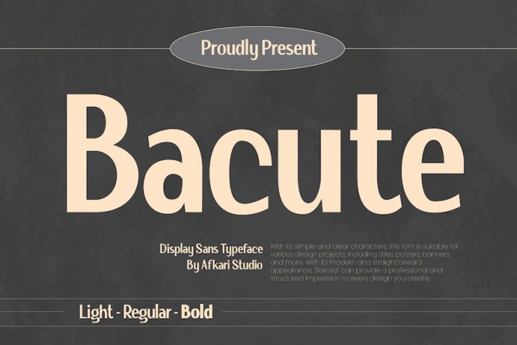 Bacute Display Sans Typeface Font Download