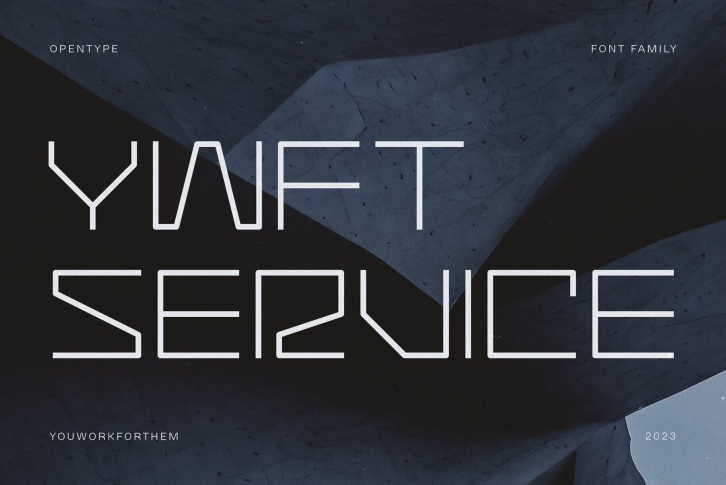 YWFT Service: A Vintage Americana & Futuristic Cyberpunk Font Font Download